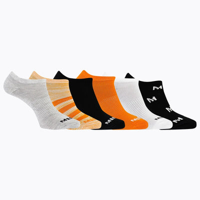 Every Day Low Cut Kids 6 Pack Socks | Merrell NZ #colour_orange-assort