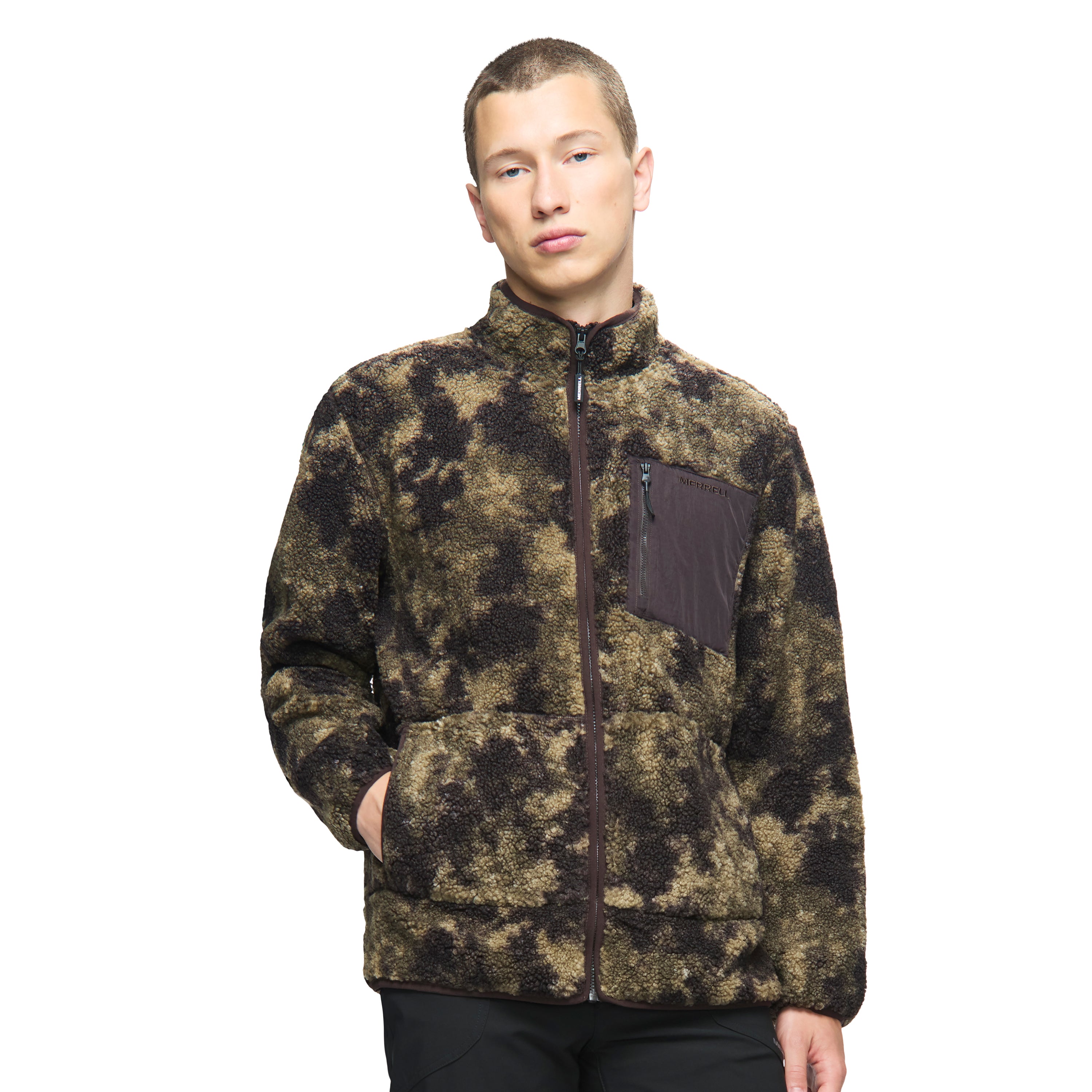 Sunspire AOP Sherpa Full Zip Mock Neck Men's