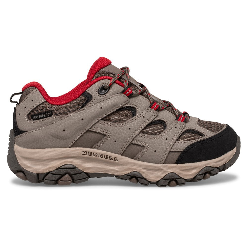 Moab 3 Low Waterproof Kid's Hiking Shoes | Merrell NZ #colour_boulder-red