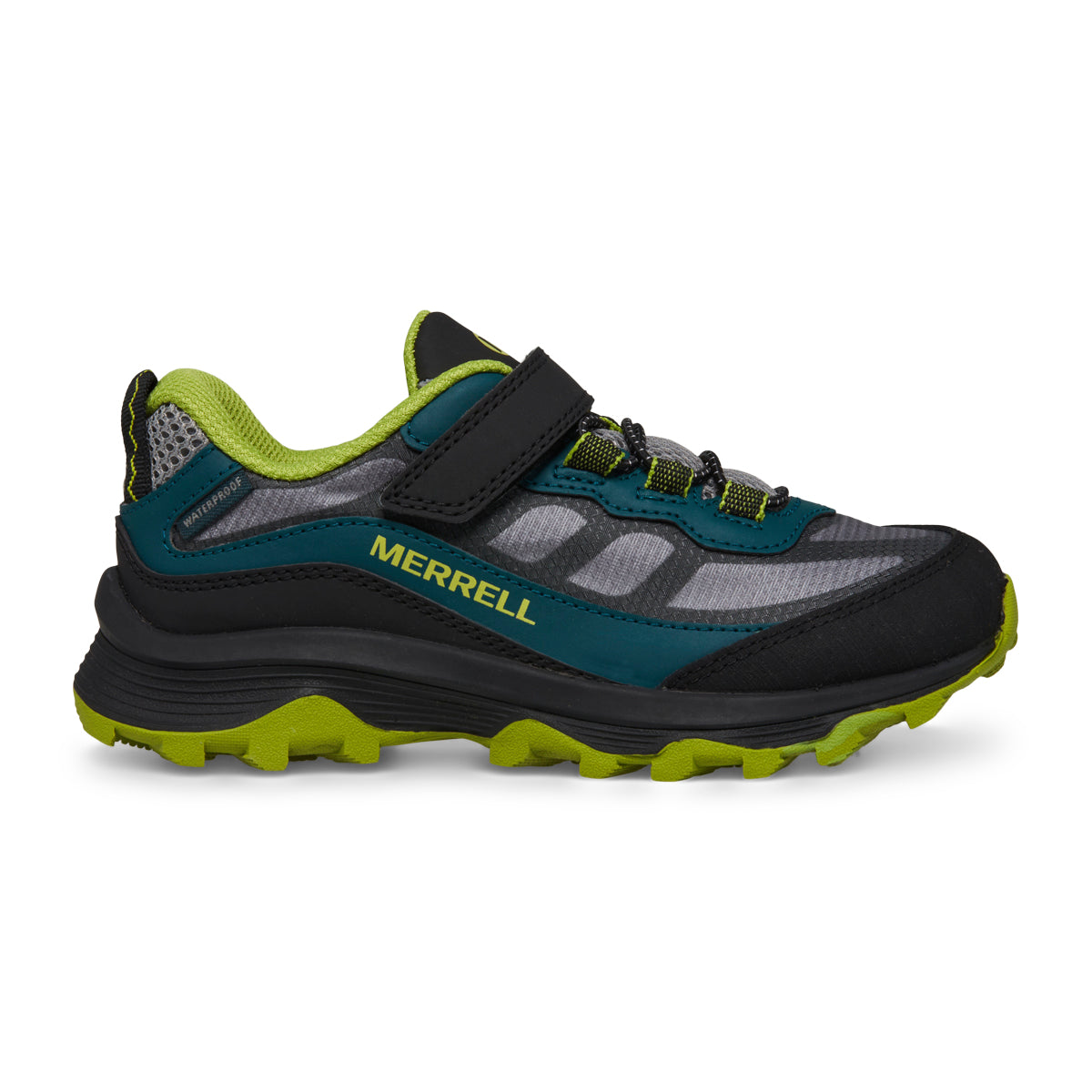 Moab Speed Low A/C Waterproof Kid's Shoes | Merrell NZ #colour_deep-green-black