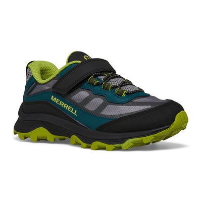 Moab Speed Low A/C Waterproof Kid's Shoes | Merrell NZ #colour_deep-green-black