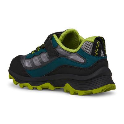 Moab Speed Low A/C Waterproof Kid's Shoes | Merrell NZ #colour_deep-green-black