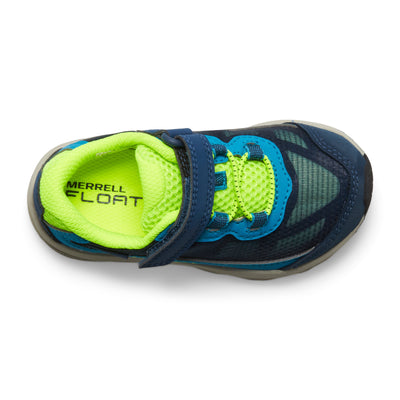 Moab Speed Low A/C Waterproof Junior Shoes | Merrell NZ #colour_navy-hi-viz